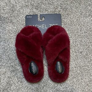 Rachel Zoe Women's Plush Maroon Slippers